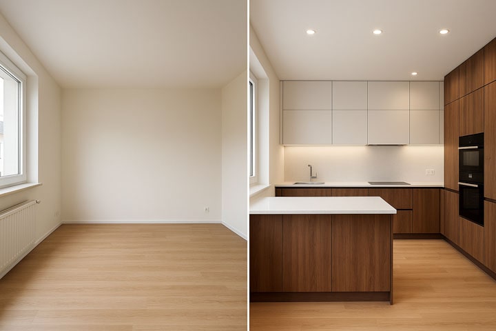 Küchenbauer plant individuell